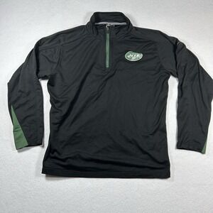 New York Jets Nike Onfield Apparel Sweatshirt Mens Large Black Half Zip NYC NFL